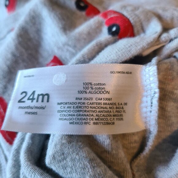 CARTER'S BOY 2 PIECE CHRISTMAS OVERALL SET- BLACK CORDURY + SHIRT SIZE 24 MONTHS - Picture 5 of 14